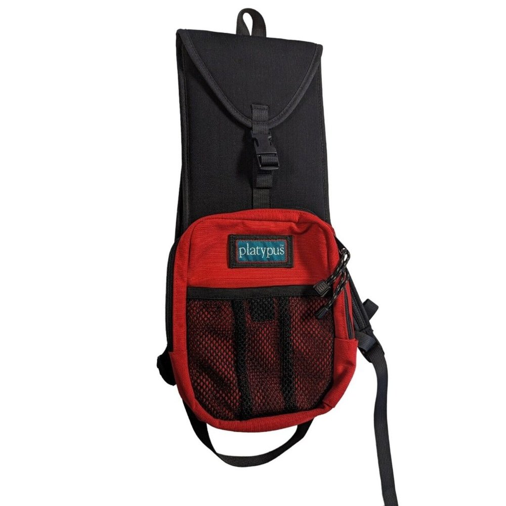 Platypus Trail Riding Hiking Hydration Backpack Red Black NO BLADDER RESERVOIR